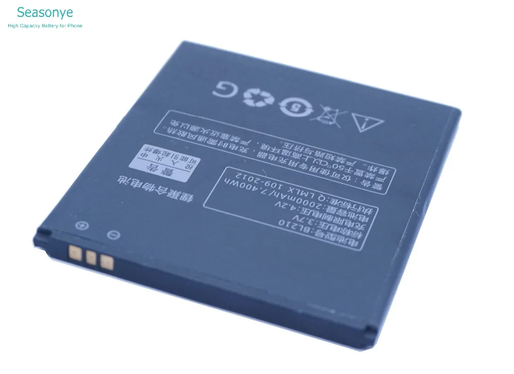 Seasonye 2000mAh / 7.400Wh BL210 BL 210 Сменный аккумулятор для Lenovo A536 A606 S820 S820E A750E A770E A656 A766 A658T S650 |