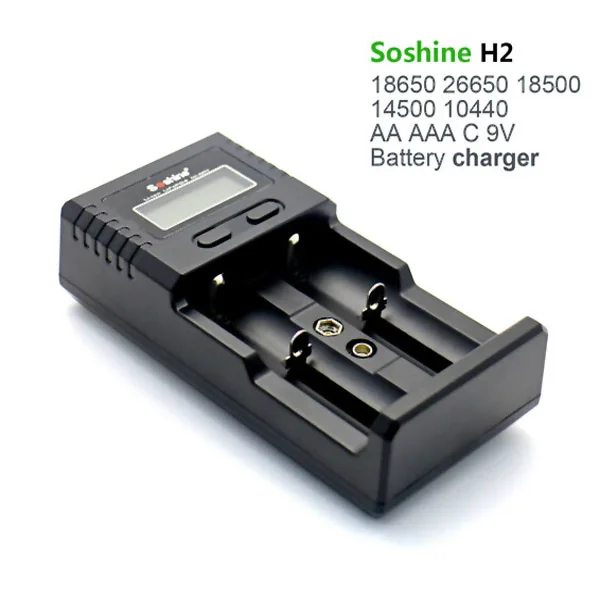 Универсальное зарядное устройство Soshine H2 с 2 слотами для литий-ионных/Ni-MH/LiFePO4