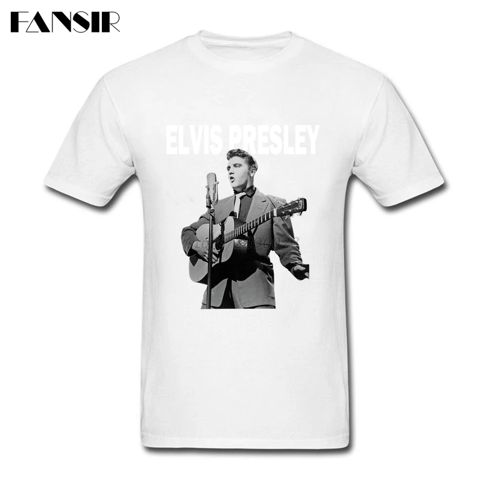 Сказочная Мужская футболка с изображением рок Musice звезд Elvis Presley коротким рукавом