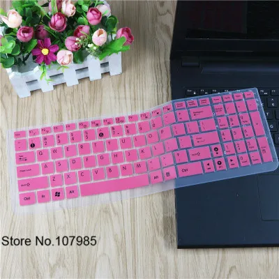 Pink Ультра тонкий силиконовый защита для клавиатуры ноутбука кожного покрова для Asus F555 F555LA F555LJ F555LB F555LD X550ZA K501UX K501UW GL552VW - Цвет: Pink