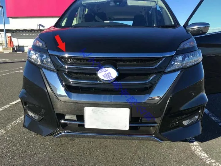 Хромированная Крышка для Переднего Капота NISSAN Серена C27 2017 2018 2019 ABS решетка гриля