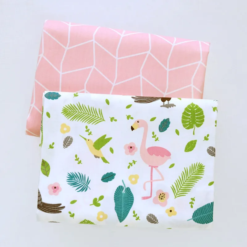 160 см * 50 Розовый фламинго Мультфильм Детская хлопчатобумажная ткань DIY кроватка