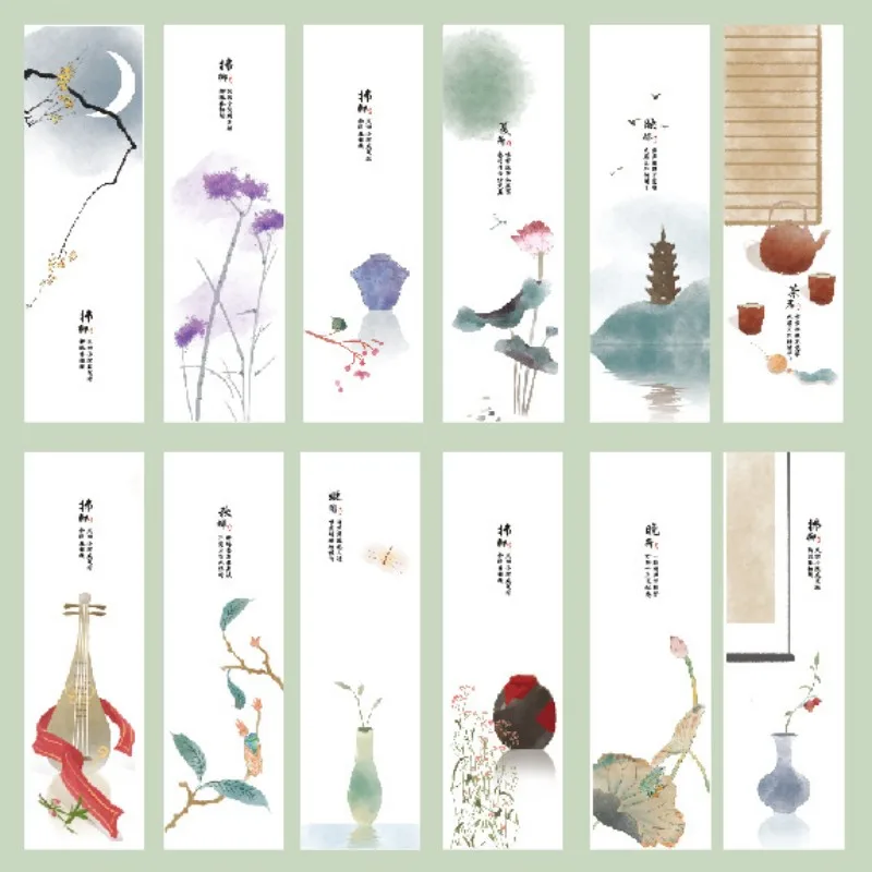 30 шт./кор. винтажная декорация бумага лотоса закладки держатель для книг карты