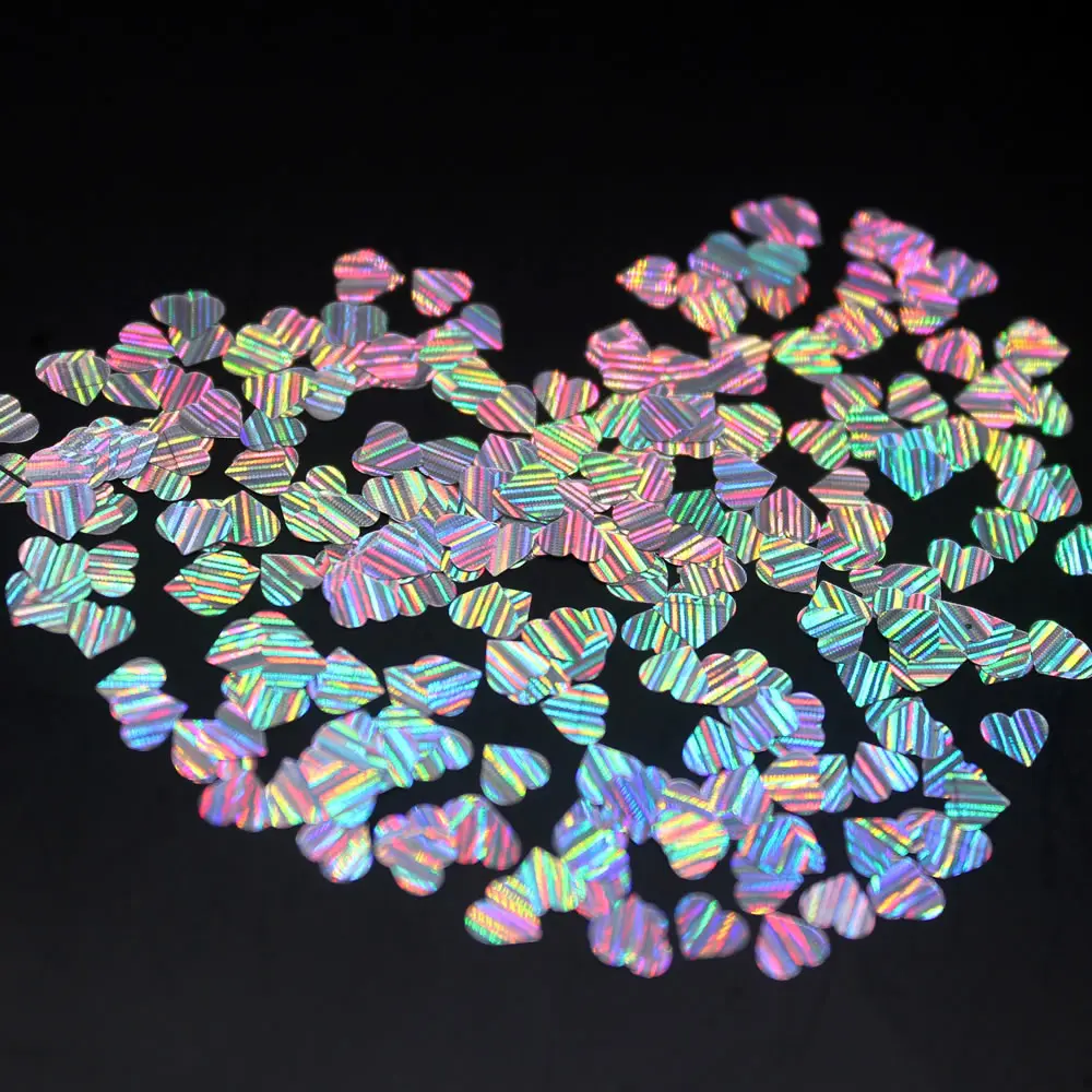 1 шт. лазерное блестящее сердце ультратонкие Блестки для дизайна ногтей УФ гель 3D