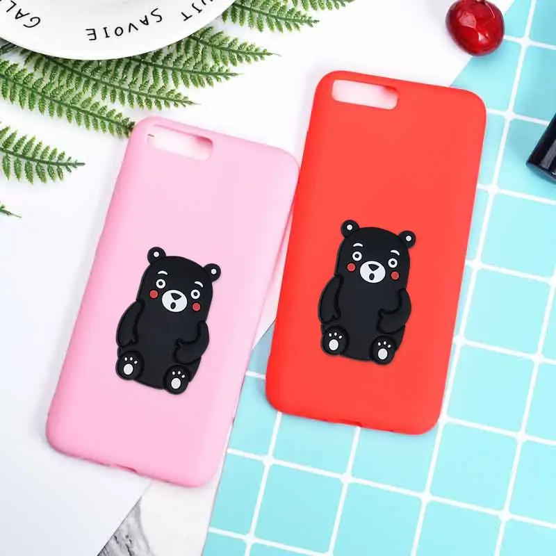 Case For Xiaomi Mi 6 Mi6 5.15&quot 3D Kawaii Kumamon Cute Stupid Bear Back Cover Xiomi Candy Lovely Silicone Cartoon Soft Lanyard |