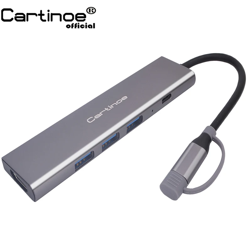Cartinoe Тип C концентратор с HDMI 5 в 1 USB 3 0 адаптер для MacBook хаб периферийное устройство