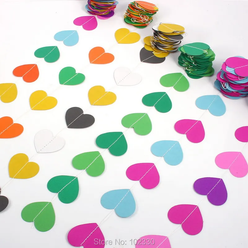 

3M Colorful Creative Heart Shaped 3D Stereoscopic Hanging Paper Garlands For Home Wedding And Birthday Party Decoration S201710