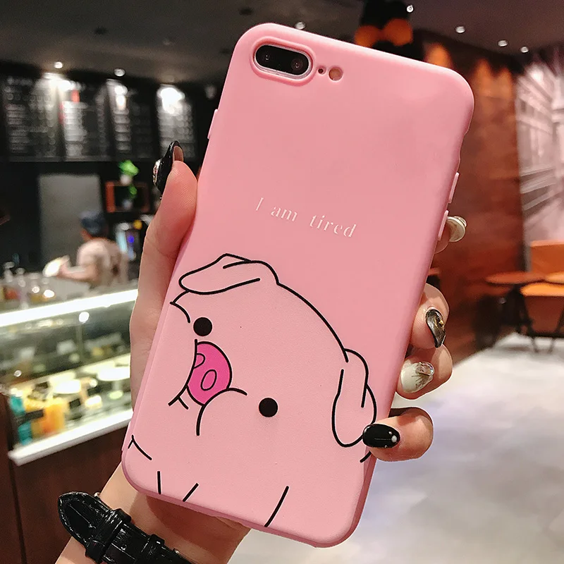 Модный чехол для iPhone X 8 7 6 6s Plus Мультяшные розовые милые свинки ультратонкий