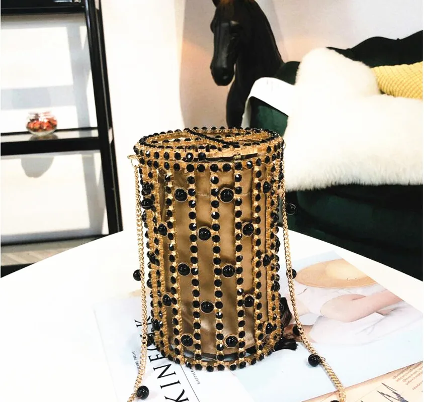 Роскошные бриллианты женская сумка металлический полый клатч для вечеринки