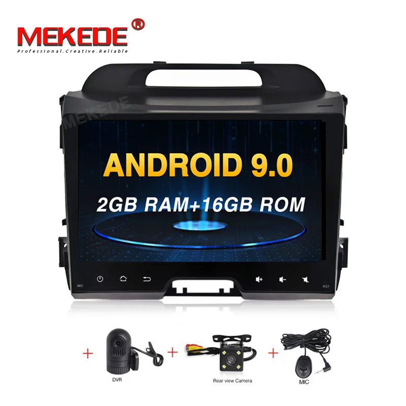 Mekede android 9,0 автомобильный Радио плеер для KIA sportage 2011- автомобильный магнитофон gps DVD PX30 wifi bluetooth carplay DAB - Цвет: add camera DVR
