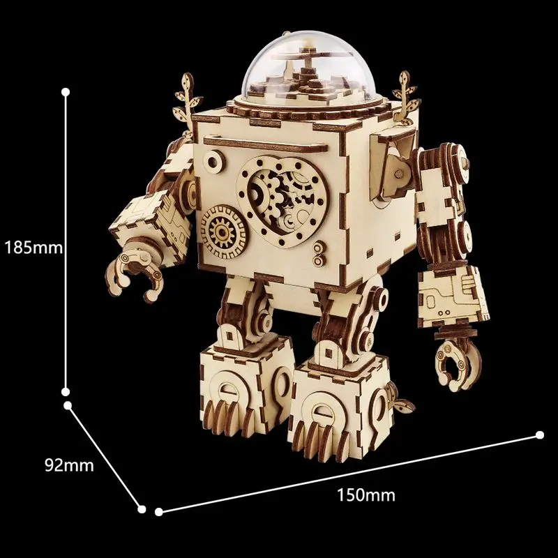 Robotime дропшиппинг DIY 3D деревянная головоломка Собранный шарнирный робот с