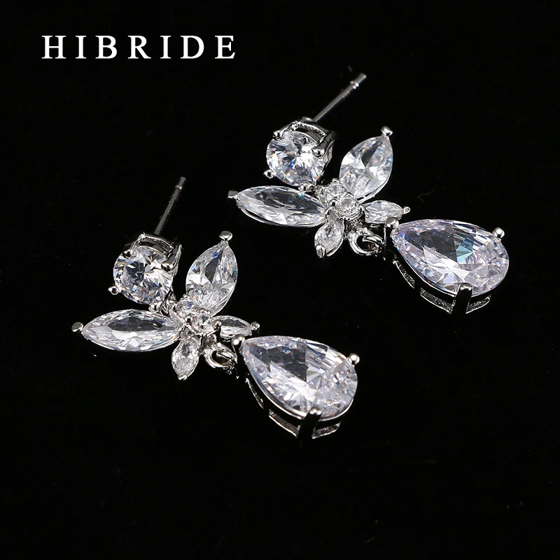 Классические Подвески HIBRIDE в форме капли воды с фианитами класса ААА свадебные