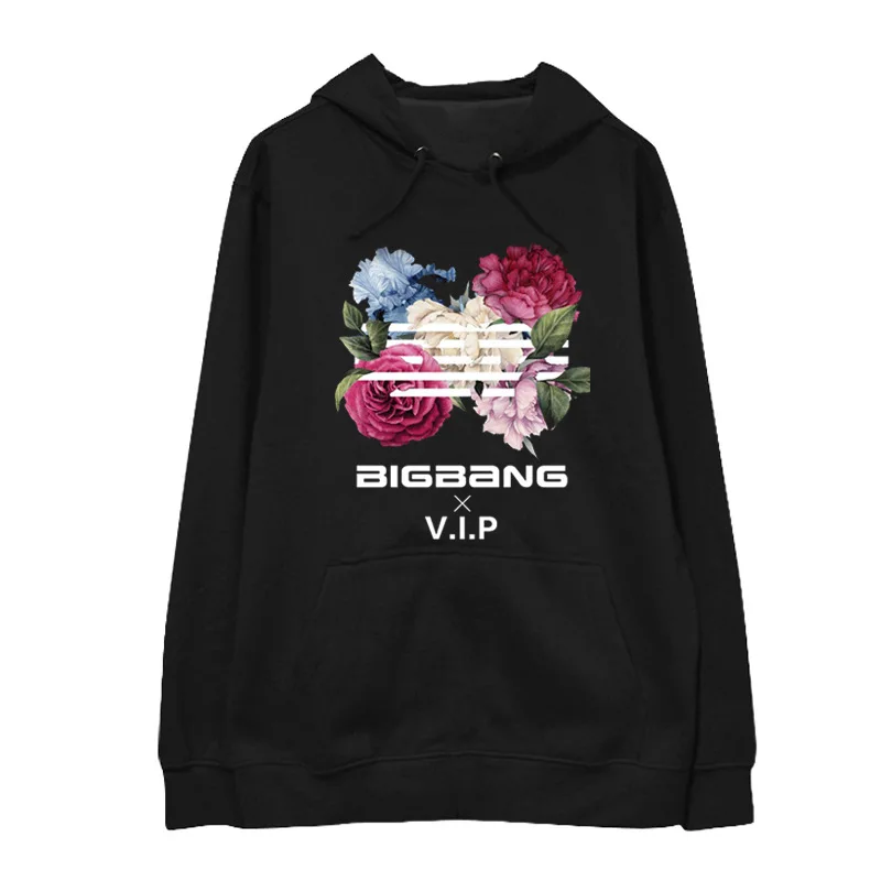 KPOP BIGBANG мужская толстовка с капюшоном свитер цветочным принтом пуловер свитшот