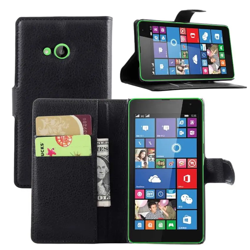 Чехол книжка для Nokia Microsoft Lumia 535 чехол бумажник из искусственной кожи жесткий