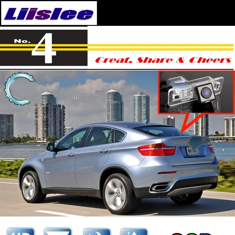 Liislee для BMW X6 X6M E71 2008 ~ 2014 Автомобильная камера высокого качества заднего вида PAL NTSC