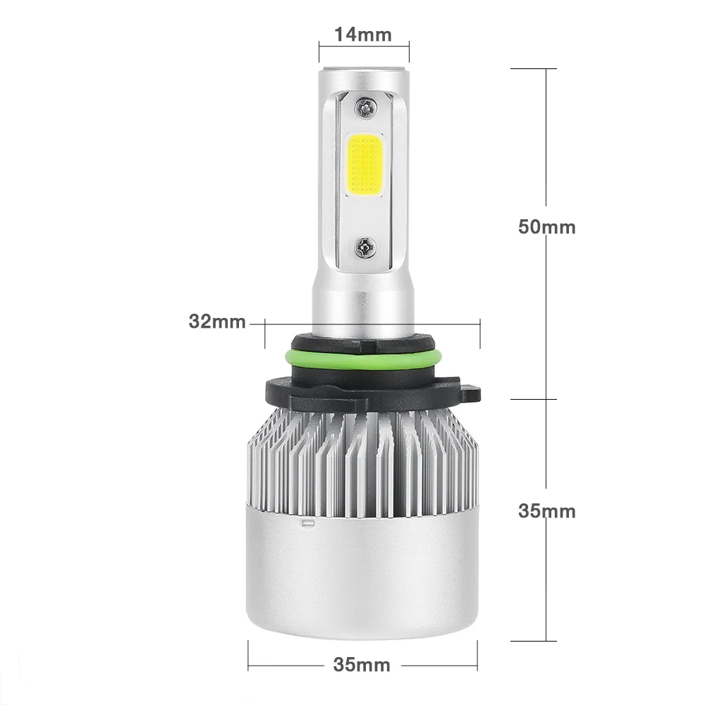 Aotogo H4 H7 H11 Автомобильные светодиодные лампы для передних фар 72 Вт LED 9005 9006 COB