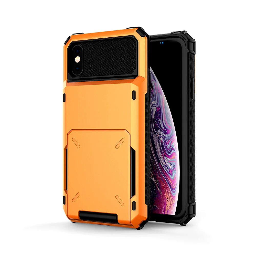 Orange Для iPhone X XS MAX XR 7 8 Чехол кошелек ID Слот кредитный держатель для карт чехол для iPhone XR 7 7+ 6 6S X 10 чехол для iPhone 8 XR XS - Цвет: Orange