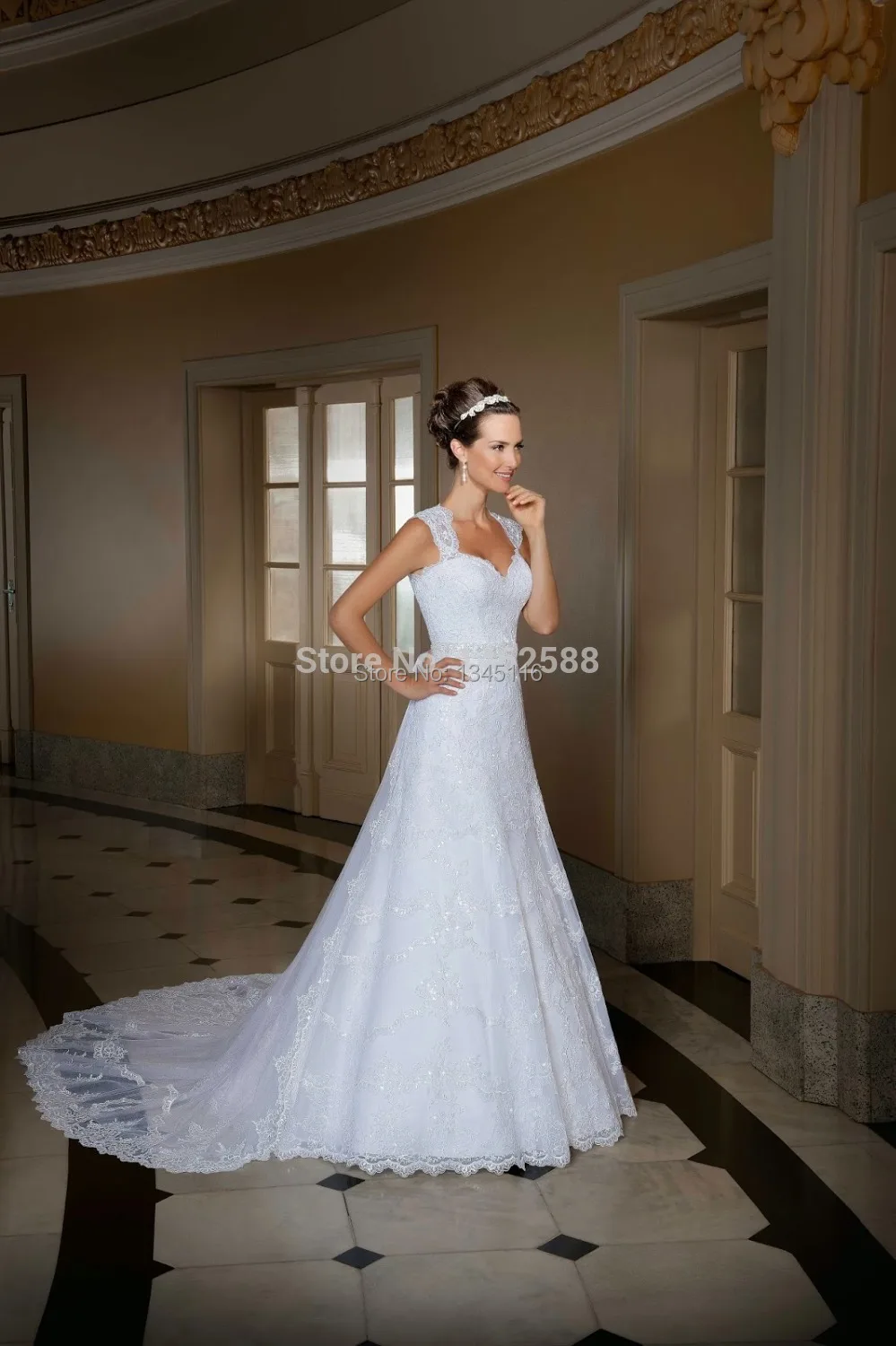 Sweetheart Bow Sashes White Wedding Dresses with Train Custom made Lace With Straps 2017 New Sexy Bridal Gowns Bride dress | Свадьбы и