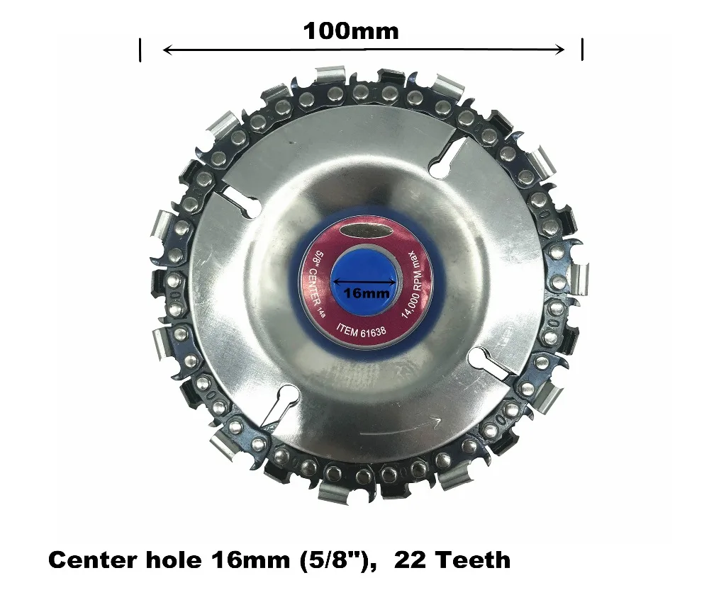 

Milda 4 Inch wood carving disc and Chain 22 Tooth Fine Cut Chain saw Set For 100/115 Angle Grinder power tool accessories