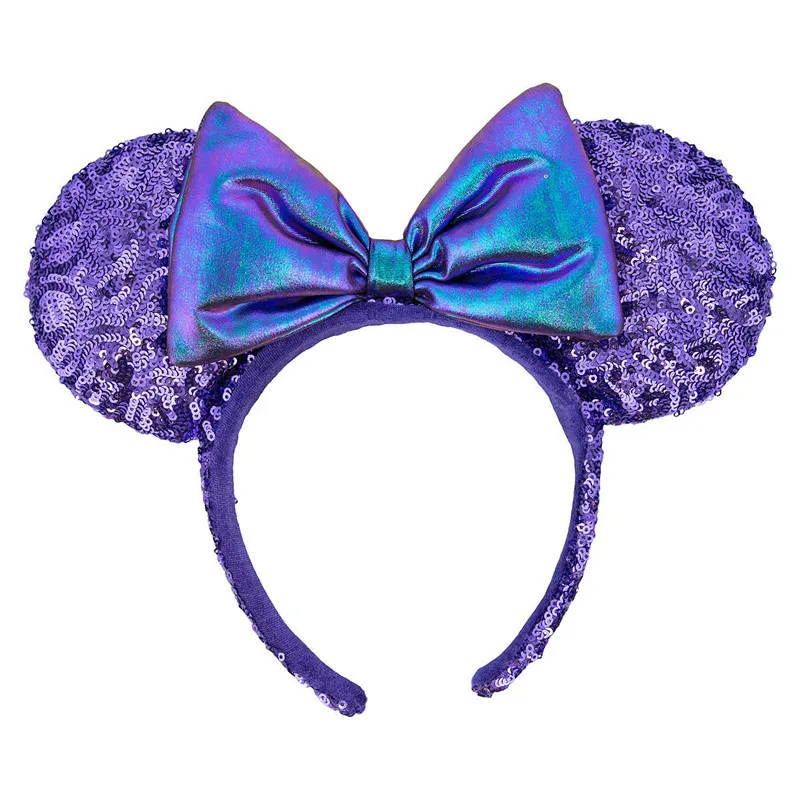 

Disney Parks Purple Potion Iridescent Bow Sequin Minnie Ears Headband gift new