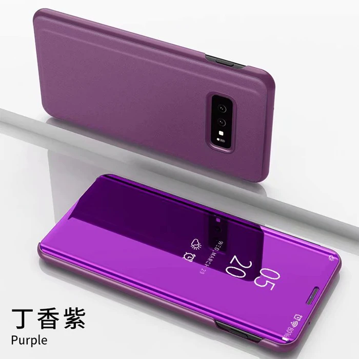 Чехол для Galaxy S10 5G, чехол s, умный зеркальный прозрачный кожаный чехол для samsung Galaxy S10e, чехол S10 Plus S 10+ чехол, Funda - Цвет: Purple