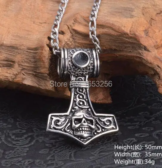 Цепочка с кулоном в виде черепа Тора из нержавеющей стали 316L|necklace wire|necklace thicknecklace
