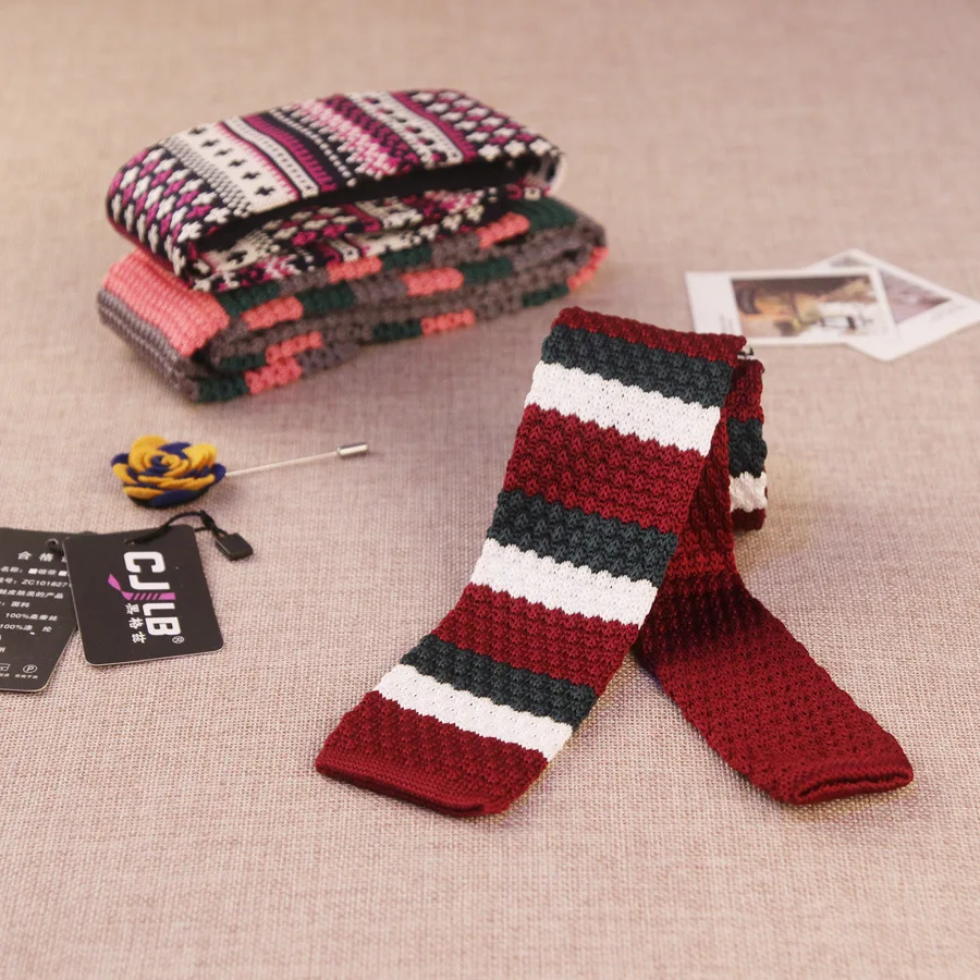 Мужские вязаные галстуки бабочки повседневные облегающие из полиэстера в