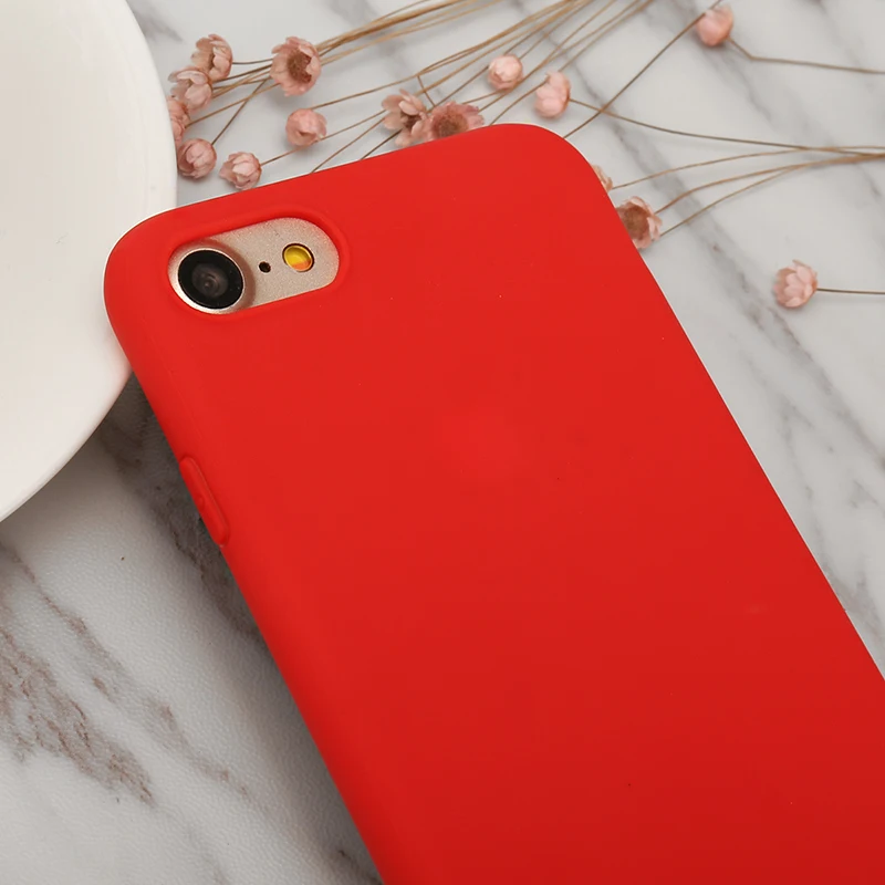 Luxury Red Case For iPhone X XR XS Max 5 5S SE 6 6S 7 8 Plus 11 Pro 2019 6.1In Soft TPU Silicone Ultra-thin Simple Back Cover |