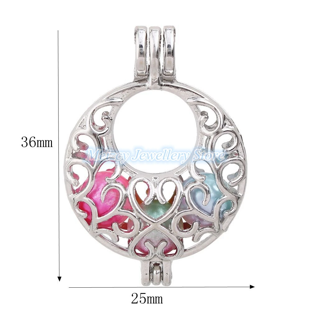 5 шт. посеребренный полый Цветочный жемчужный клетка с подвеской из бисера Клетка