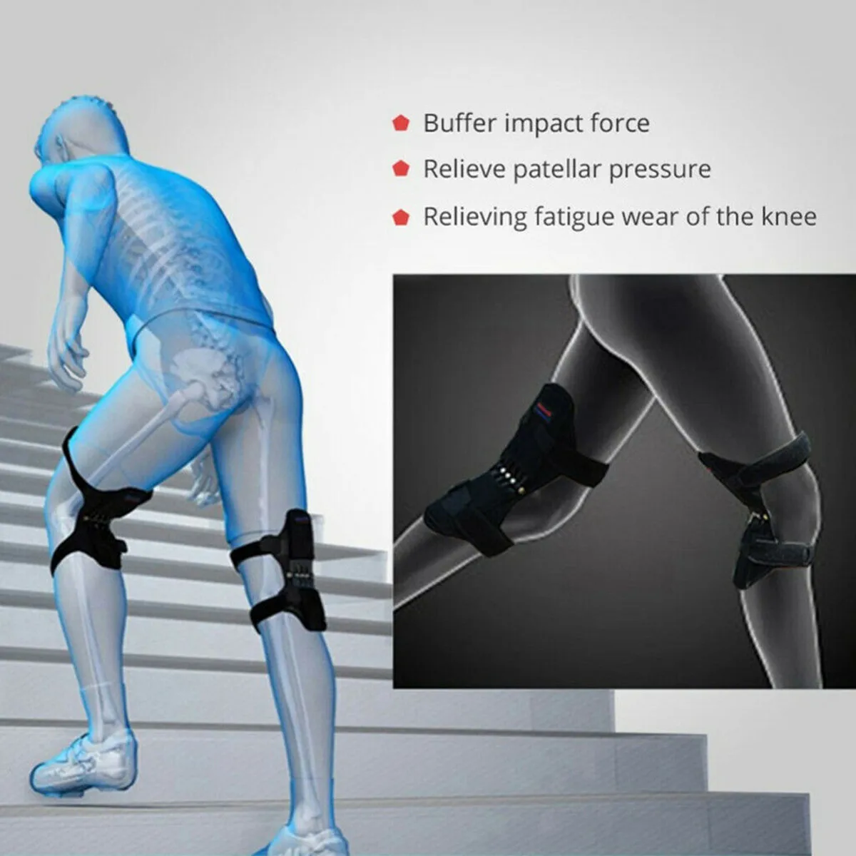 High Quality Outdoor Joint Support Knee Pads Breathable Non-slip Power Lift Joint Support KneePads Powerful Security Protection