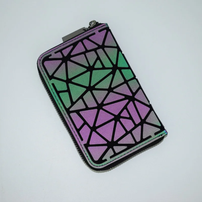 New Women Short Wallet Geometric Luminous Wallet Female Min Clutch Bags Standard Wallet Purse Card Holder Noctilucent purse