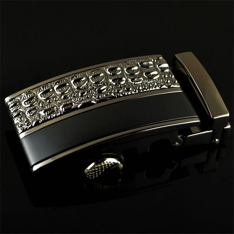 Ремень мужской с металлической автоматической пряжкой под кожу крокодила Длина 3