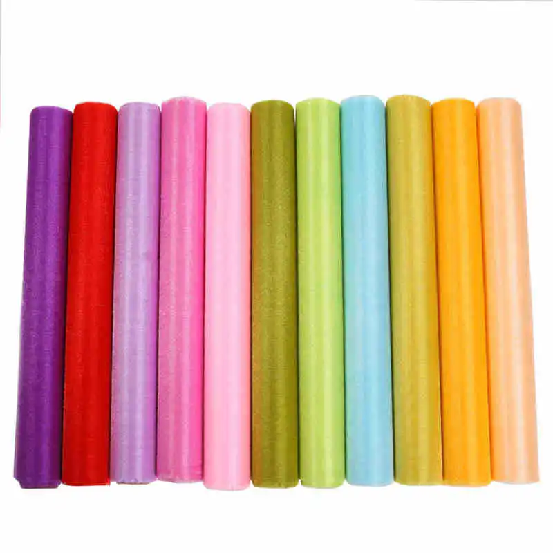 

48CMx5M Tulle Roll Crystal Fabric Organza Tulle Roll Spool Wedding Decoration Birthday Party Kids Baby Shower Decoration Mariage