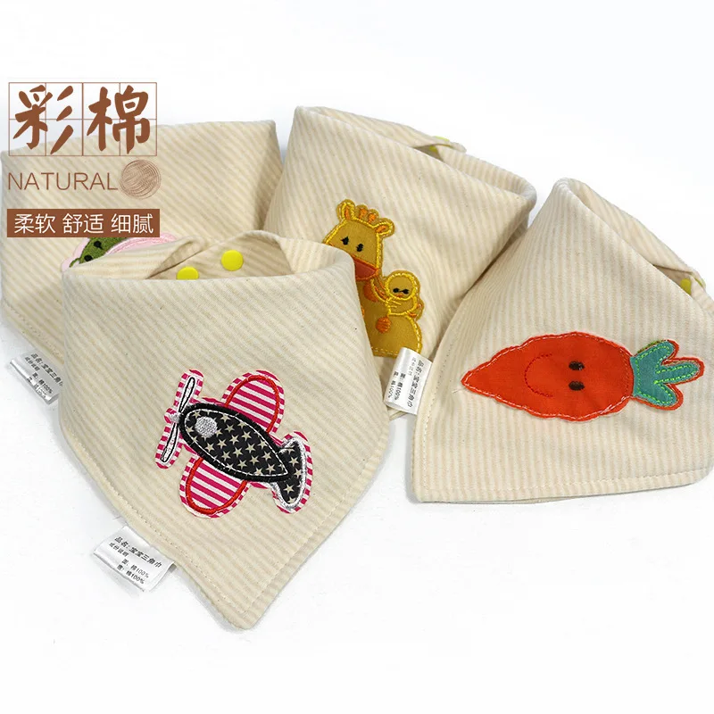 Слюнявчик детский двухслойный из 100% хлопка для новорожденных мальчиков и