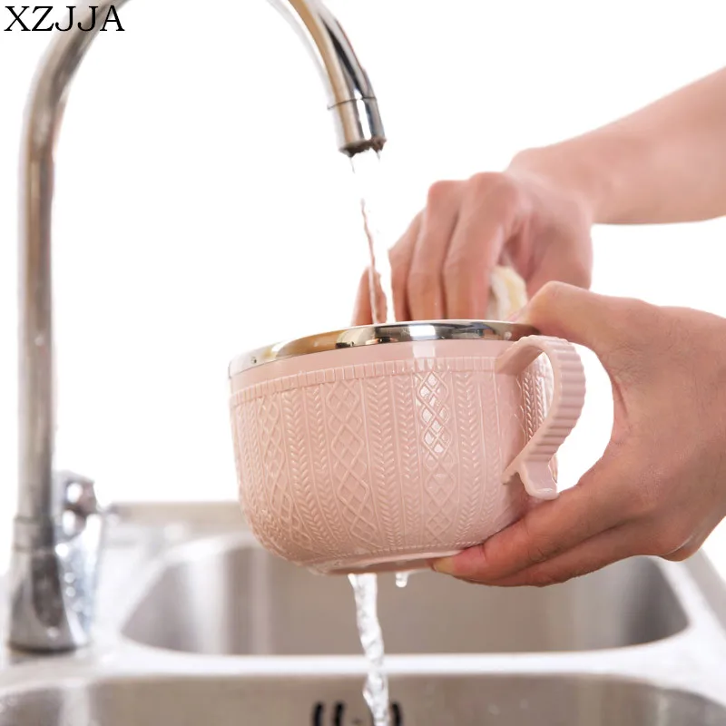 XZJJA креативные миски для лапши из нержавеющей стали, чаша для супа, салата чаша для смешивания контейнер для посуды