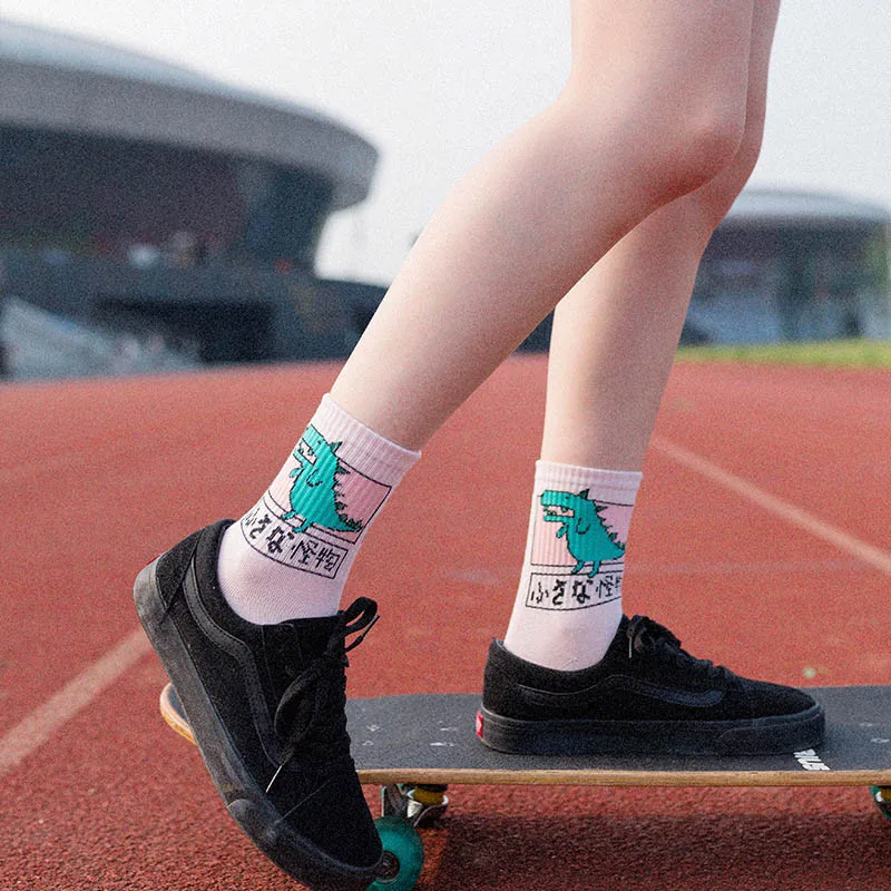 Женские Дышащие носки спортивные в Корейском стиле для скейтбординга и