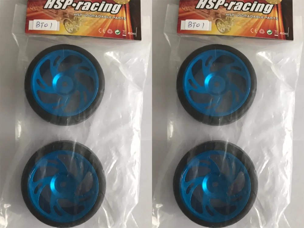 

Part No. BT01 HSP HPI Blue Rubber Tires & Wheel Rims For 1:10 Scale RC Cars