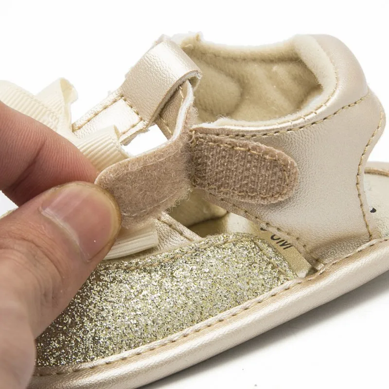 

New born Baby Girl Shoes Lace PU Leather Princess Baby Sequin Bowkont Shoes First Walkers Newborn Infant Moccasins For Girls