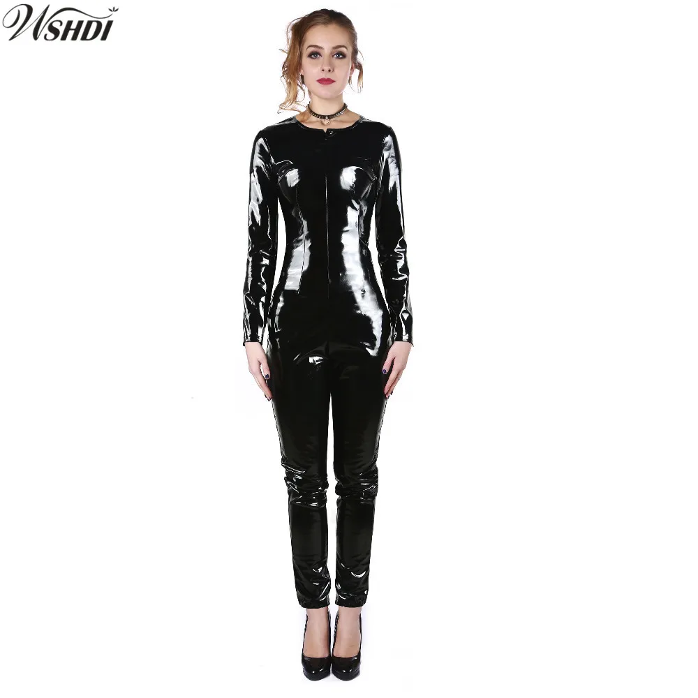 Женский комбинезон с длинным рукавом из ПВХ латекса|bodysuit costume|latex catsuit womenjumpsuit pvc |