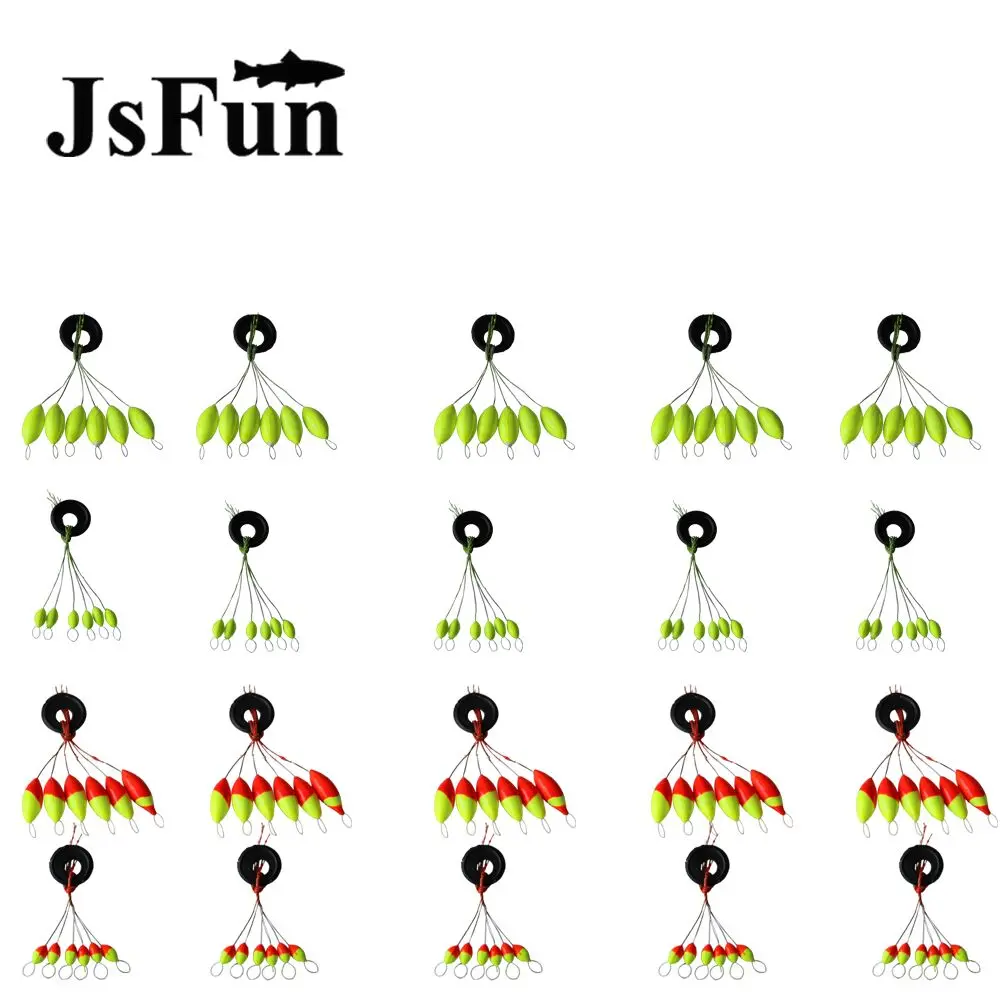 JSFUN 40 упаковок(6 в 1) оливковая форма семь звезд поплавок для ловли карпа рыболовные снасти аксессуары большой/средний/маленький размер FF36