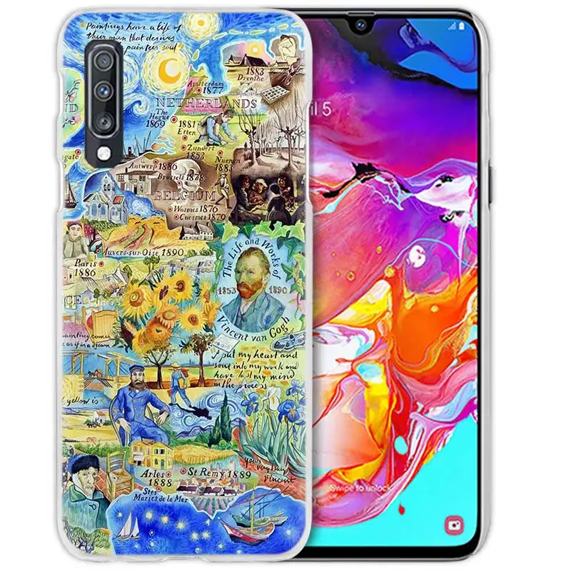 Чехол для samsung Galaxy A50 A70 A20e A40 A30 A20 A10 A8 A6 Plus A9 A7 жесткий прозрачный чехол для телефона