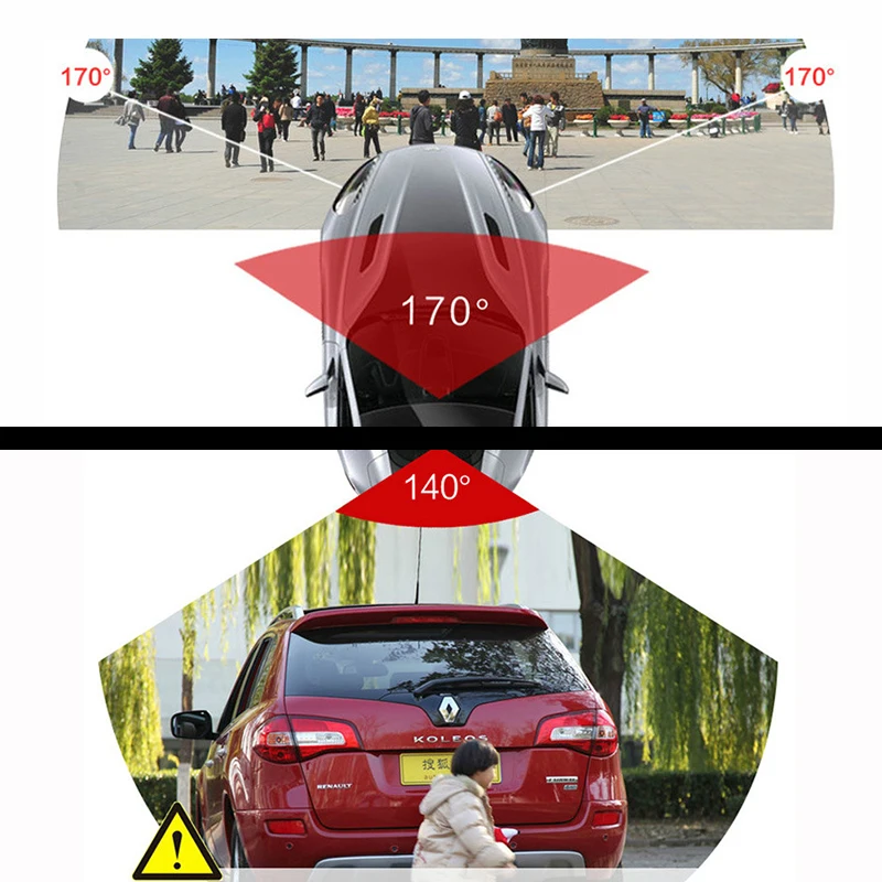 Автомобильный видеорегистратор Dash Cam с двойным объективом Full HD 1080 P 4 &quotips