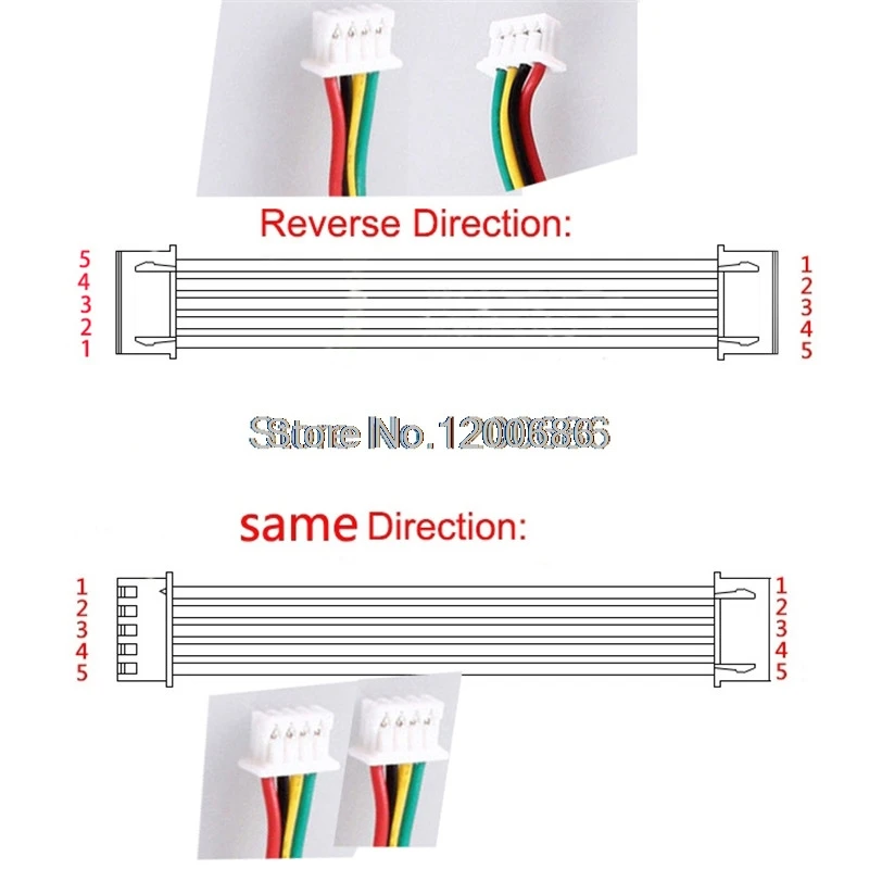 

1.0 pitch double-headed terminal wire 8M long SH1.0 5P The same direction connector wire harness