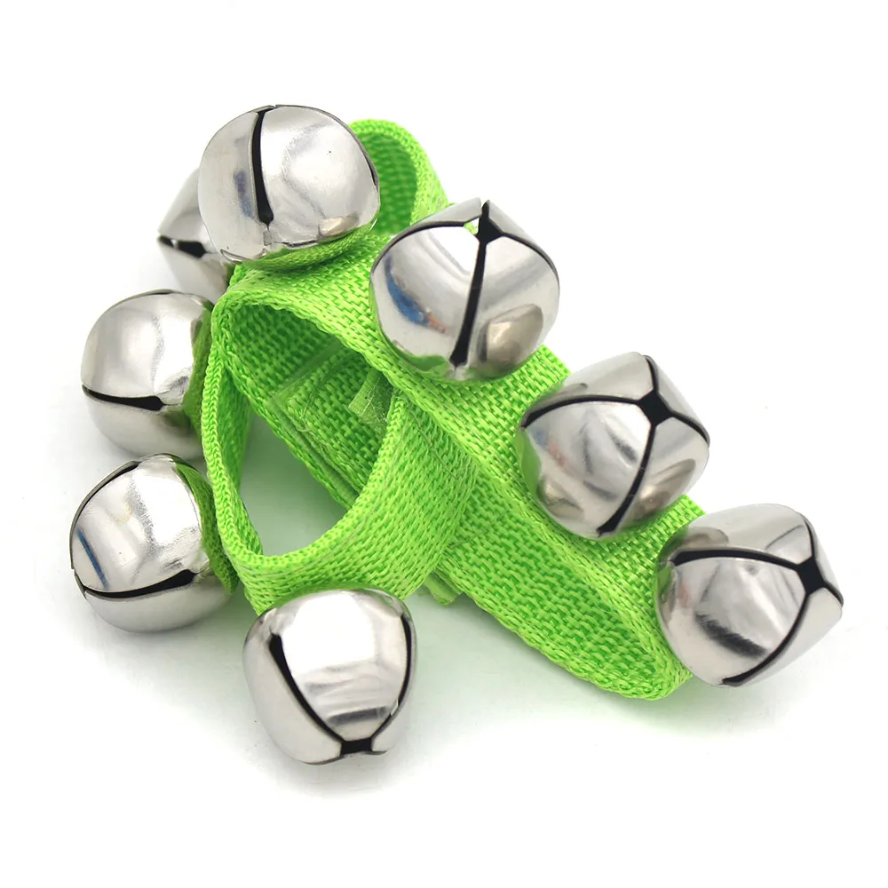 Пара металлический браслет колокольчик наручные Тамбурины с нейлоновой