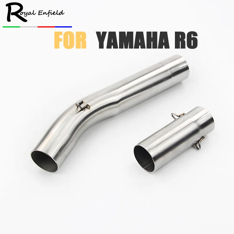 R6 slip-on moto rcycle выхлопная средняя труба соединитель escape moto адаптер для Yamaha R6 YZF-R6 1998 1999 2000 2001 2002