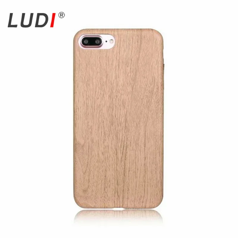 Роскошный чехол LUDI из ТПУ с деревянным рисунком для iphone XR/XS/X/8/7/6splus/8plus/5/5S/SE мягкие