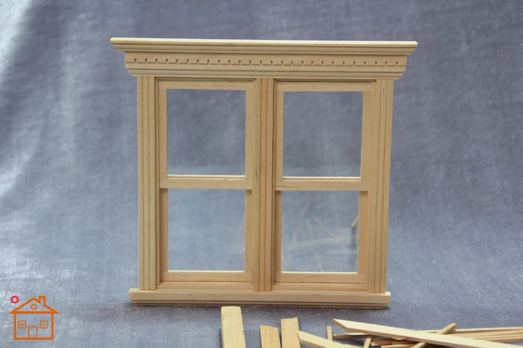1:12 dollhouse miniature Double Sliding Sash Window Wooden doll furniture