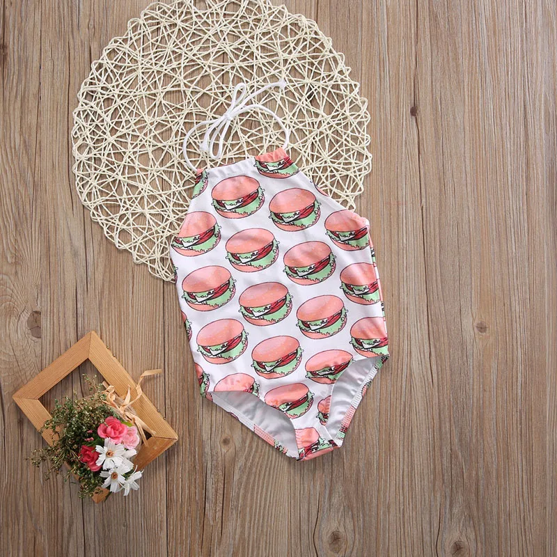 Детский бикини для маленьких девочек милый купальник с принтом печенье
