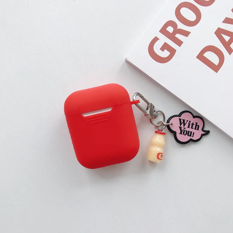 Мультяшный чехол для беспроводных Bluetooth наушников Apple AirPods милый силиконовый с