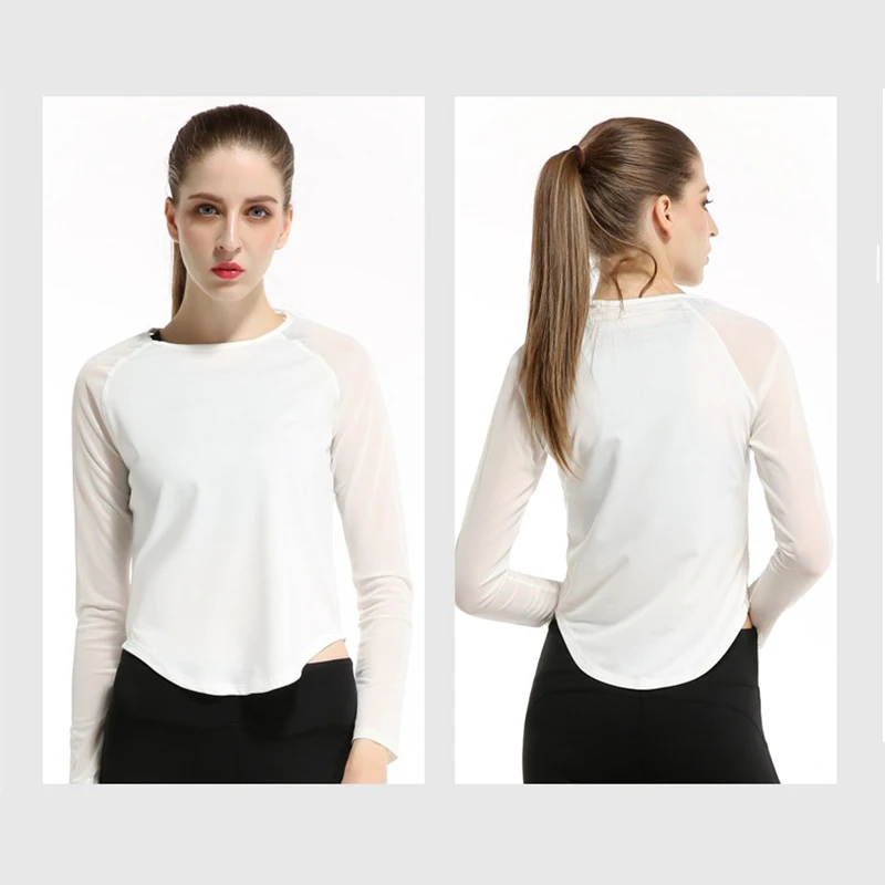 Воскресенье Роза бренда женские Рубашки йоги спорт с длинным рукавом Бег Фитнес